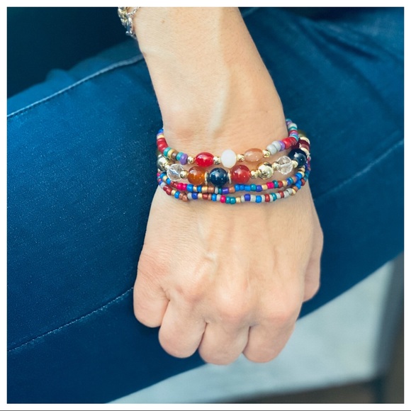 ShopEvelynne Jewelry - Colorful Stackable beaded stretch bracelets